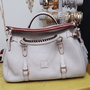 Dooney & Bourke Cream Leather Satchel